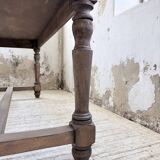 Farm table with turned legs, made of pine and birch, 180cm.