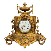 Louis XVI Style Clock With “Birds Celebrating Love” In Gilt Bronze, 19th Century