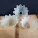 Set of 3 Art Deco glass paste pendant lights