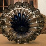 Large vintage blue glass vase