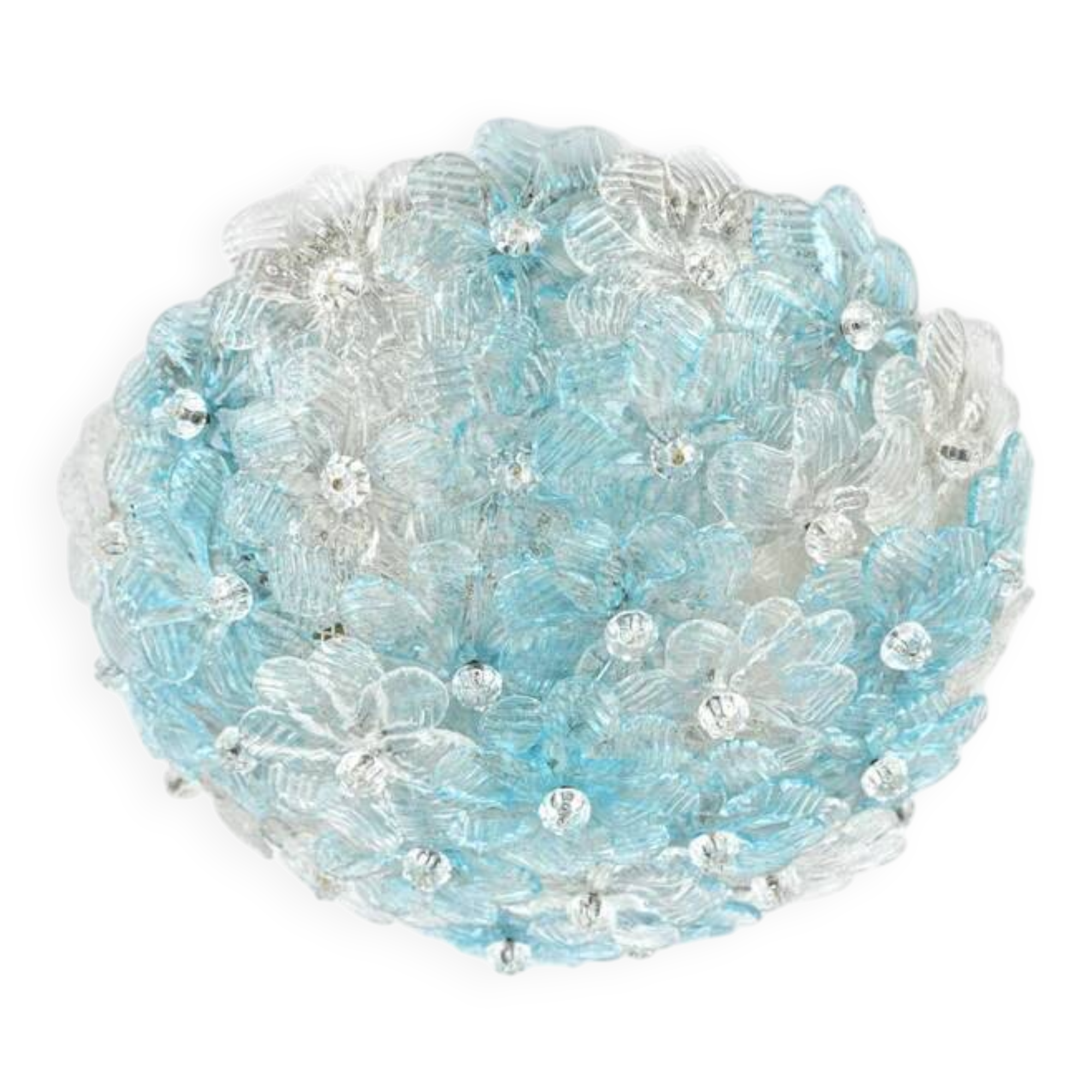 Small Barovier Toso Murano glass ceiling light, 1950s