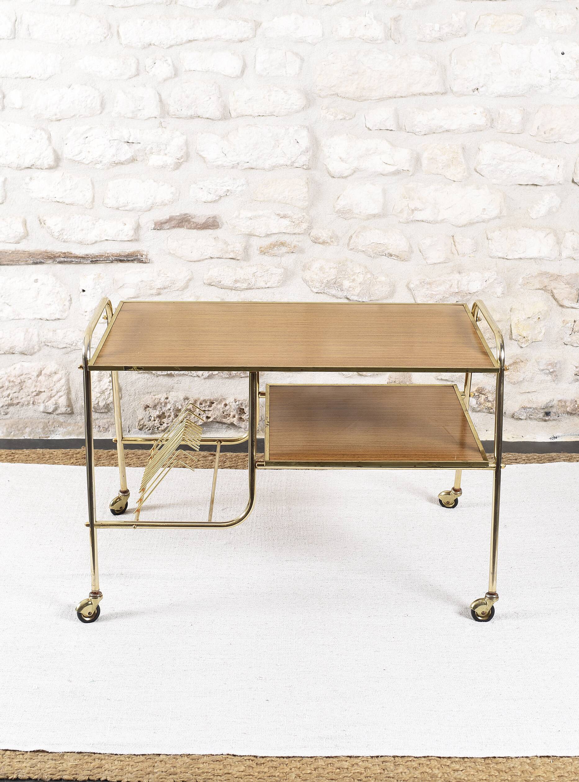 Vintage vinyl holder trolley