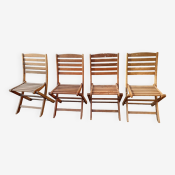 4 teak garden chairs