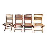 4 teak garden chairs