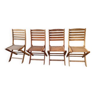 4 teak garden chairs