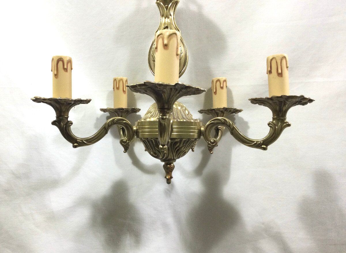 Chandelier 5 lights in bronze