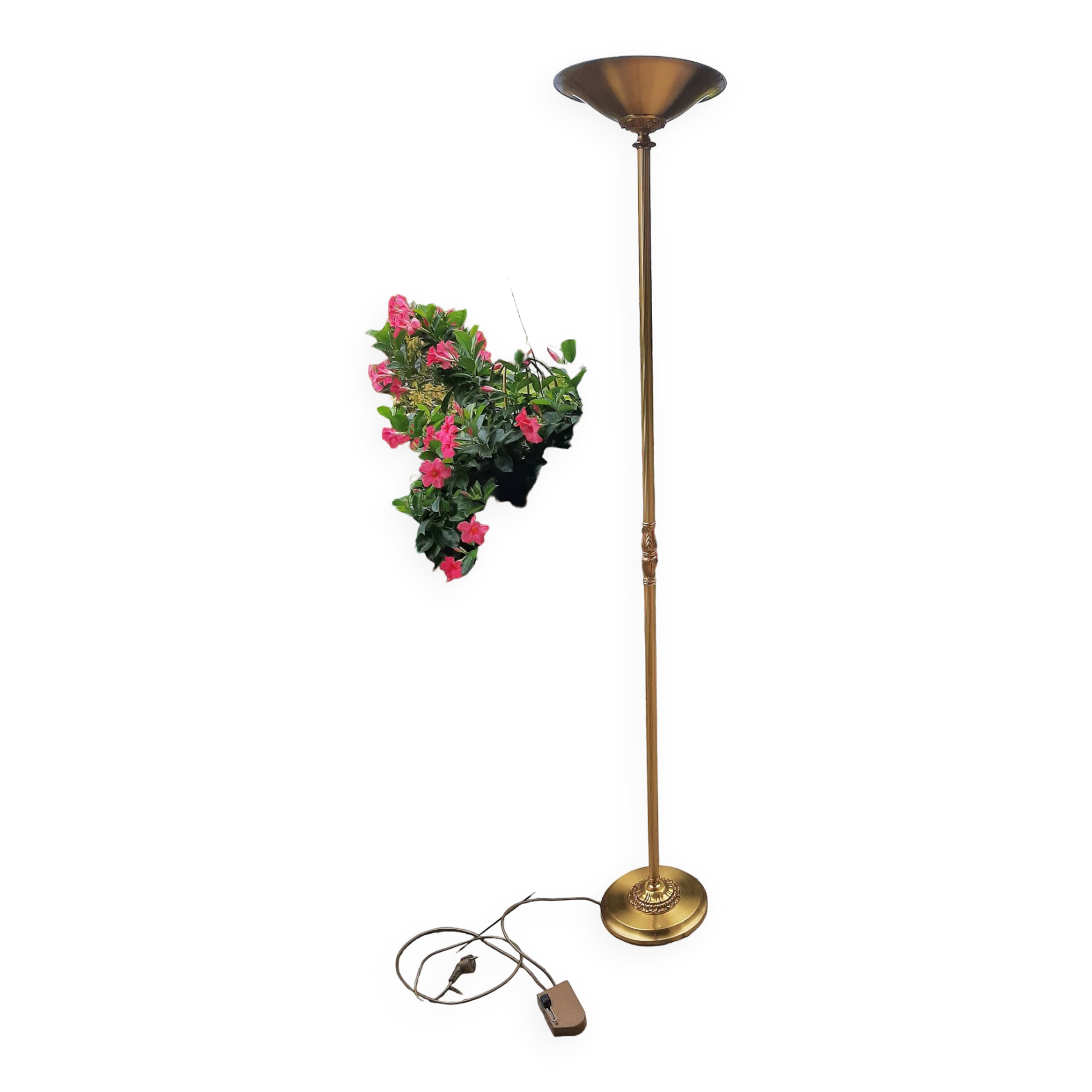 Halogen gilded bronze floor lamp Louis XVI Lucien Gau