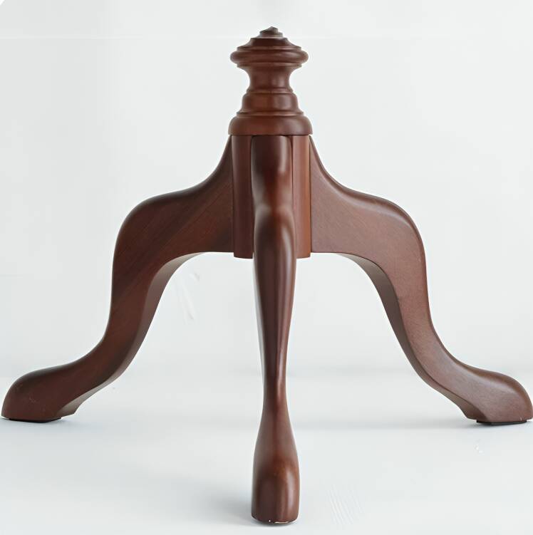 Antique Circular Rattan Wood Coffee Table, Traditional French Style, Narrow Accent Table