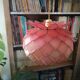 Vintage hanging lamp mother-of-pearl lotus flower and rose-degrading brass
