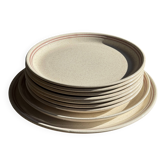 Service de table Lunéville Atelier d'Art  8 assiettes et 2 plats de service