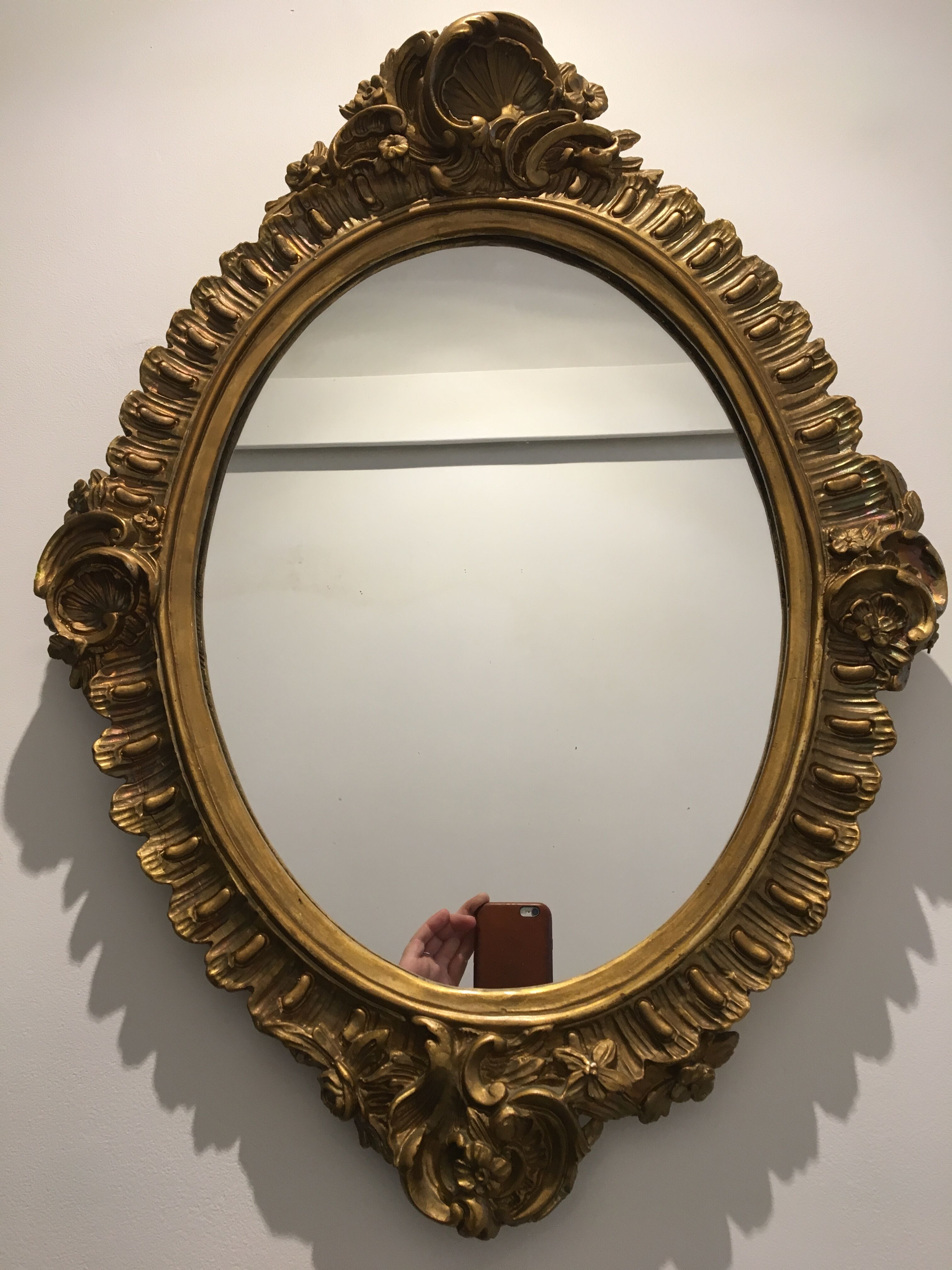 Baroque oval mirror 44 x 60cm