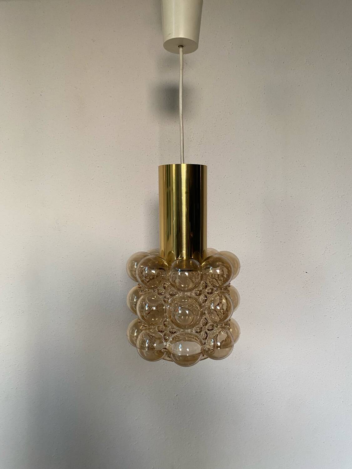 Vintage pendant chandelier by Helena Tynell for Glashütte Limburg bub
