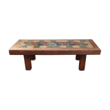 Coffee table oak and tiles