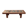 Table basse en chêne et tuiles