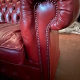 Sofa chesterfield red leather