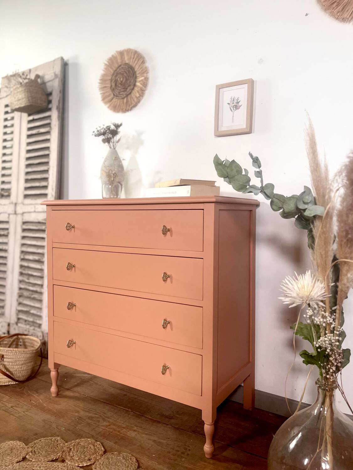Commode vintage terracotta