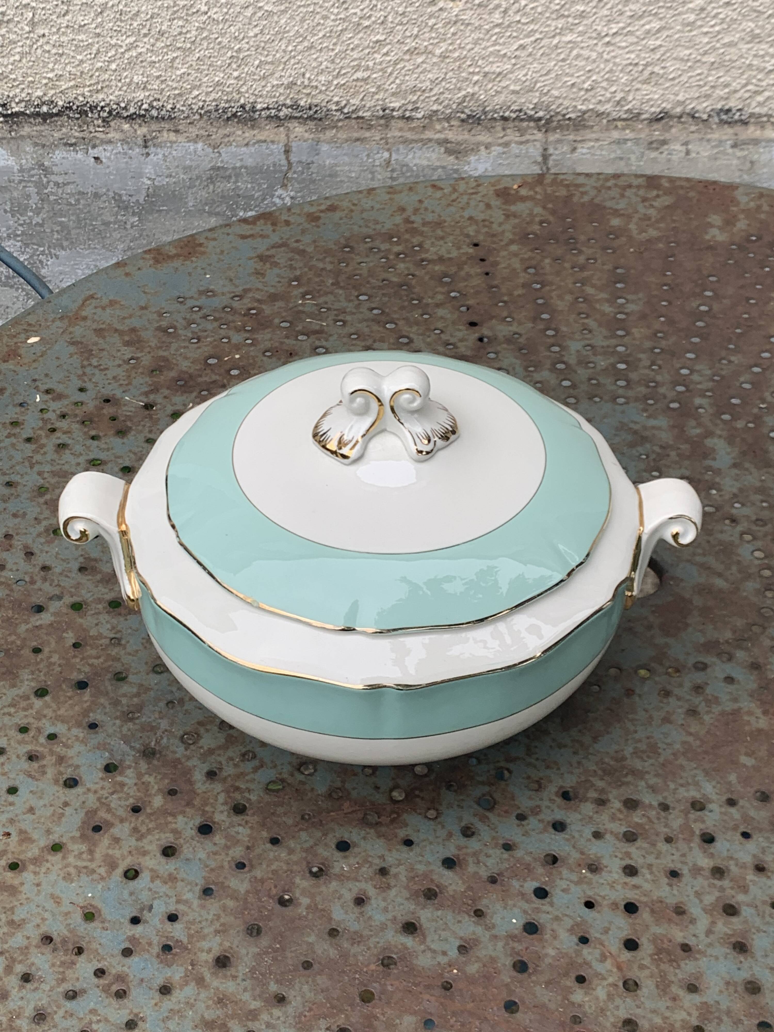 Soup tureen, Chambord model, semi porcelain, Ceranord France, vintage