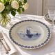 Large antique dish with a sailing boat design – signed A. Lebacqz & M. Bouchart