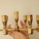 Swedish vintage brass seven arm candelabra by Gusum