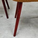 Set of 4 TON 515 / 2 chairs by Oswald Haerdtl (Thonet) wood and mustard fabric