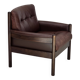 1970s, Scandinavian armchair, furniture leather, beech wood.