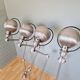 Lot de 4 lampes industrielle Jieldé en acier brossé, 3 bras