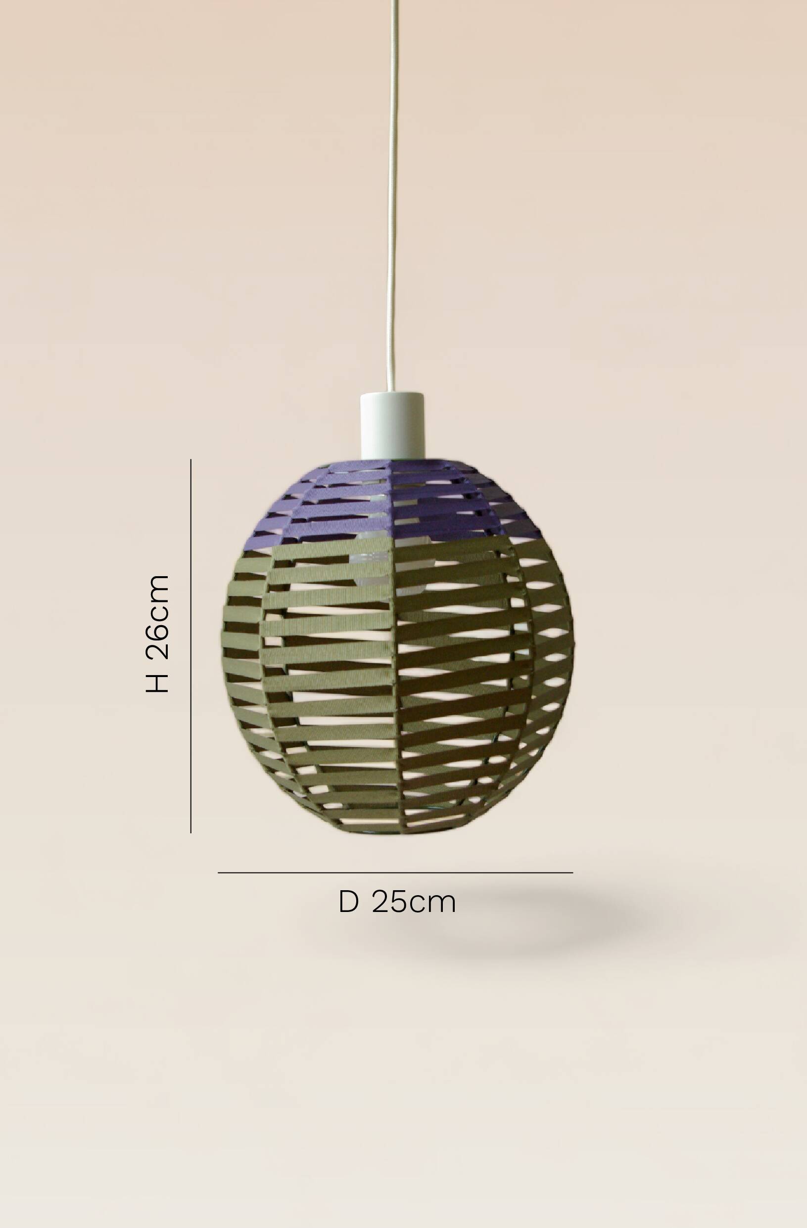 Woven ball suspension on metal structure / D 25cm
