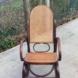 Rocking chair caned bentwood 1970 rattan rocking chair