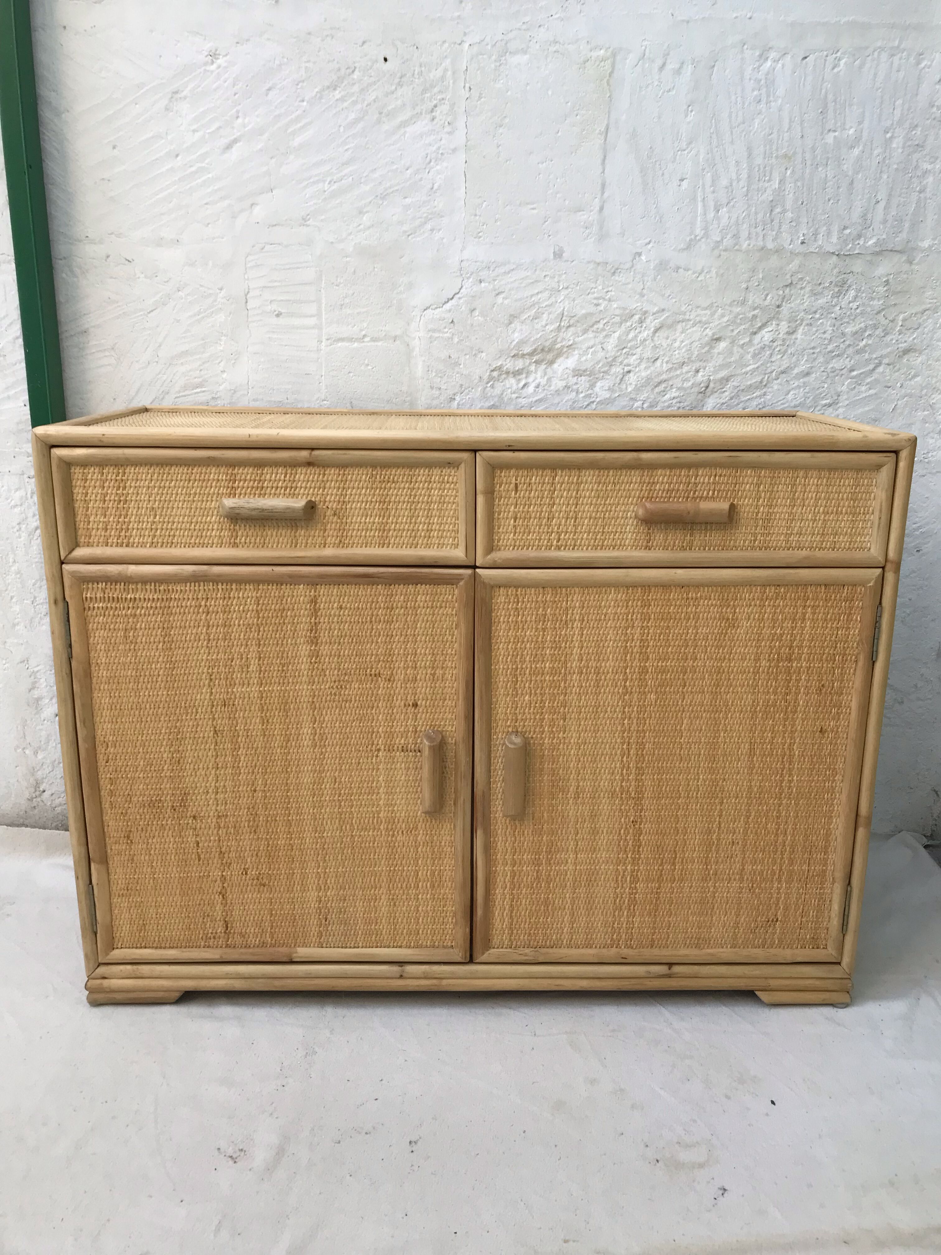 Vintage rattan sideboard