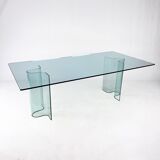 XXL Curved Glass Dining Table by Fiam Italia, 1990s