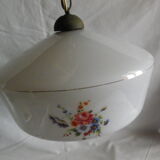 Suspension opaline motif fleurs