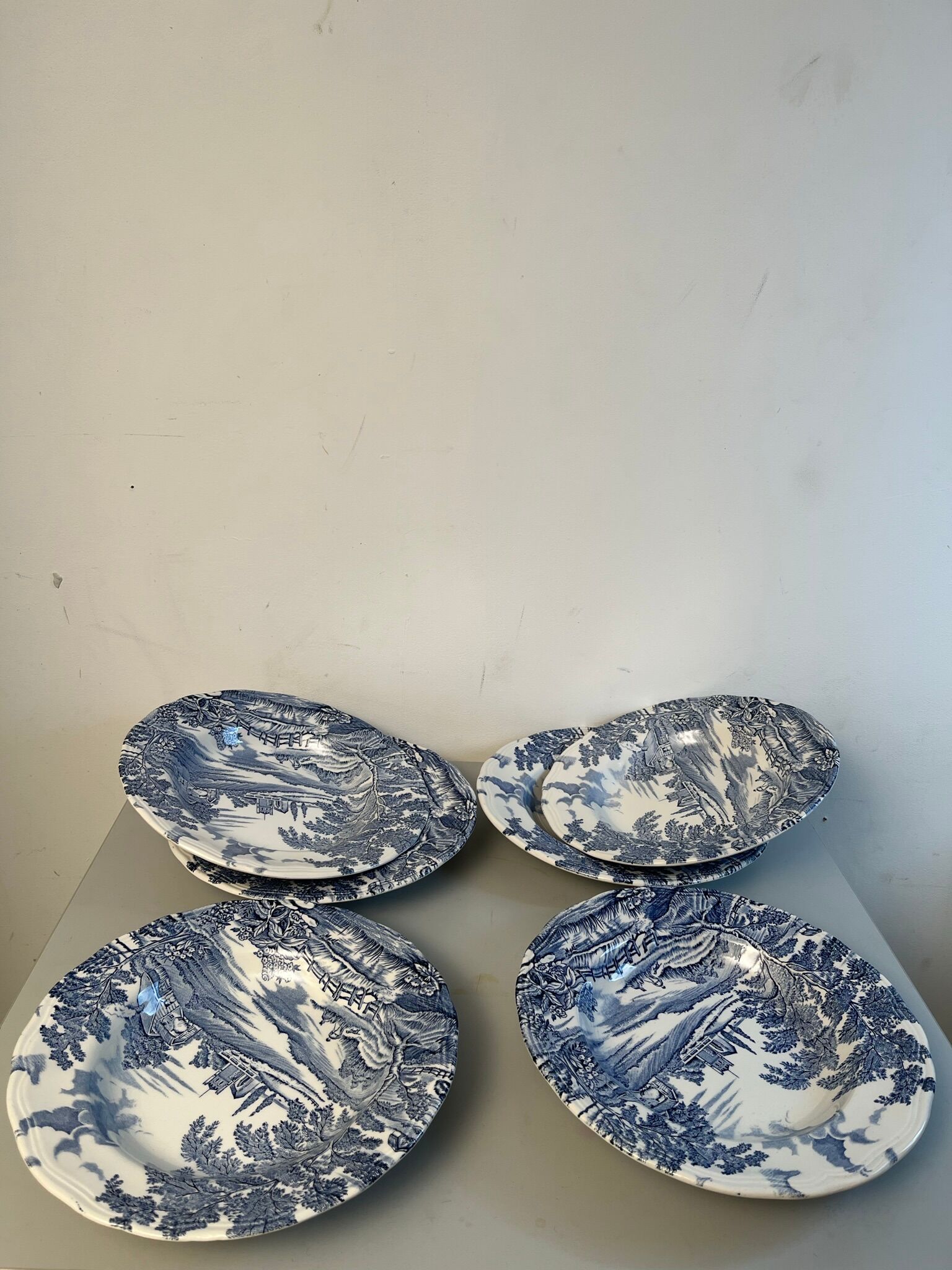 6 Hollow plates English Vintage style
