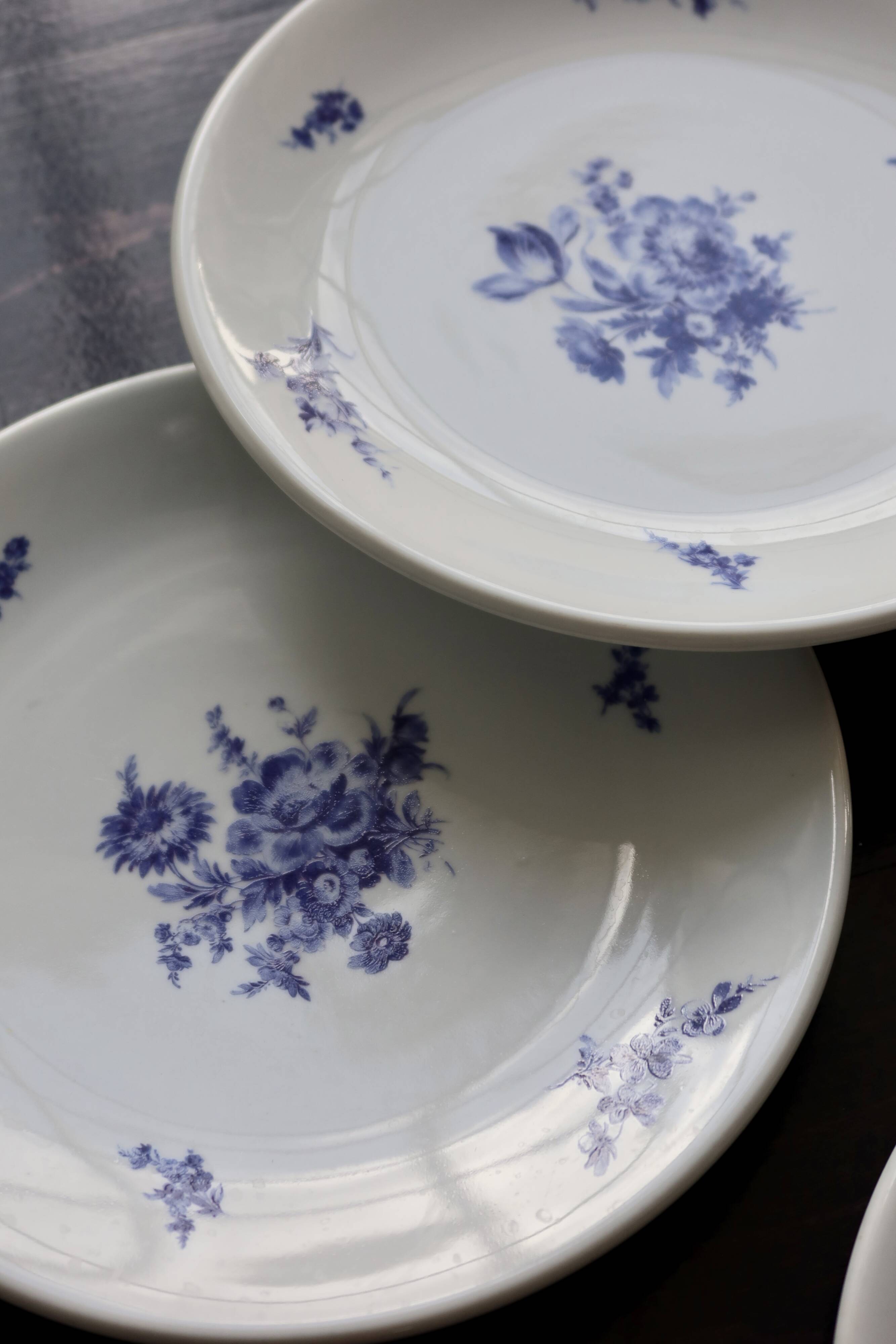 6 vintage dessert plates – Baudour porcelain