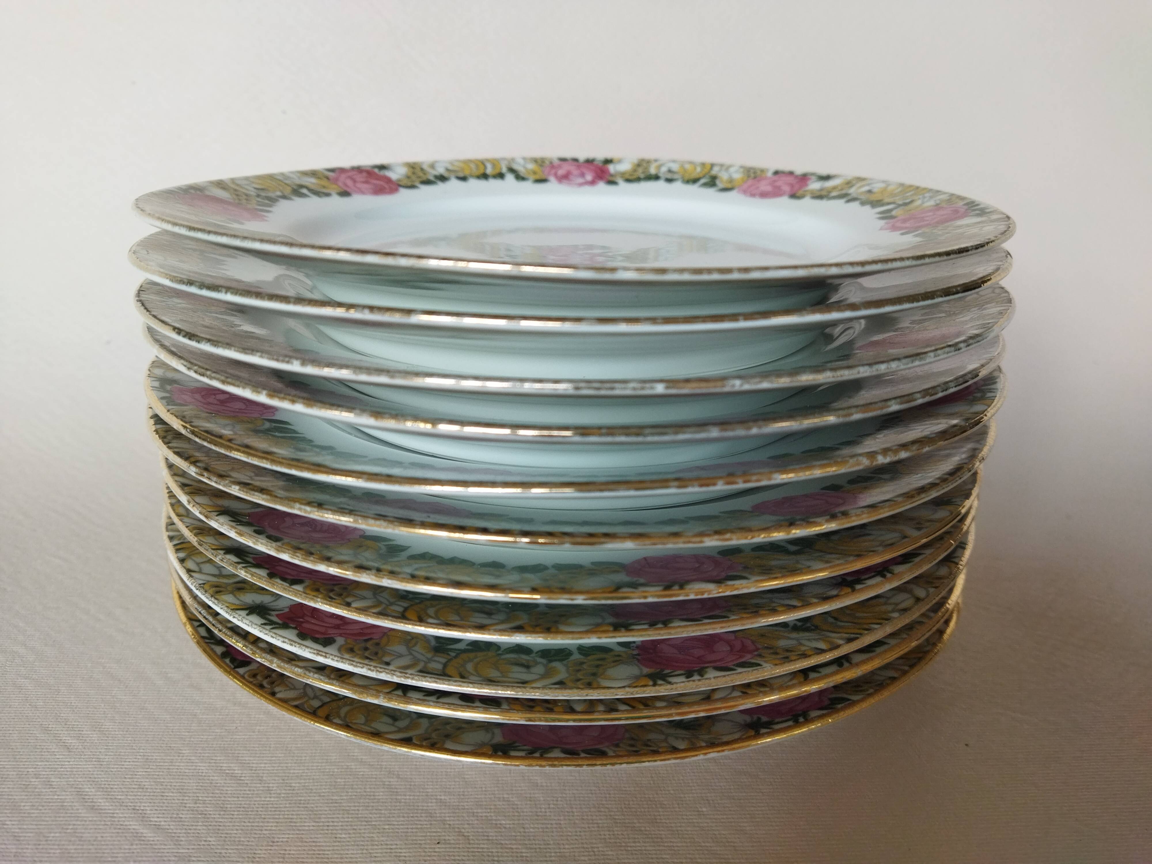 11 assiettes à dessert Raynaud vintage