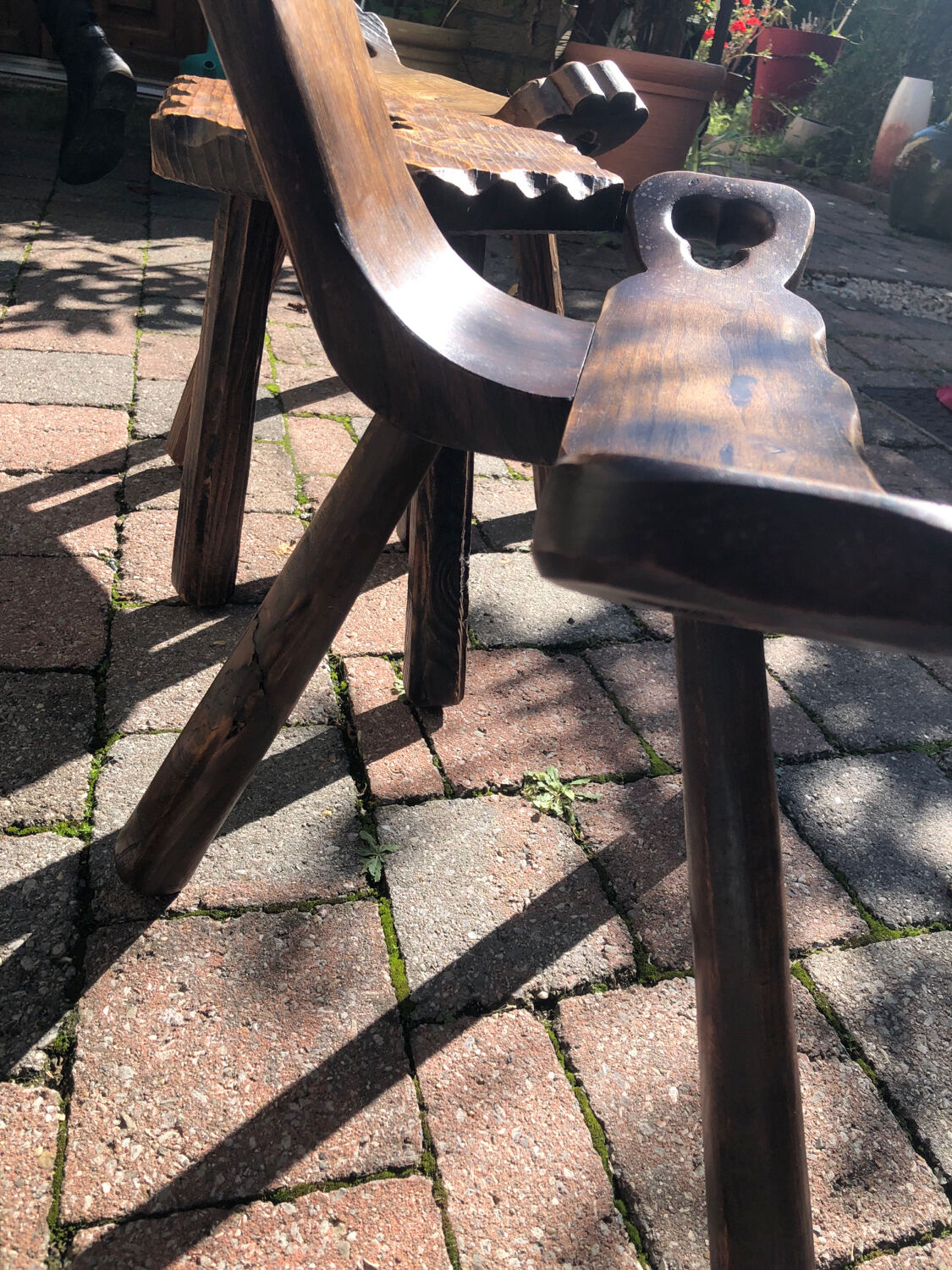 Brutalist chairs and stool
