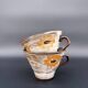 Pair of vintage 70s stoneware cups – matcha or coffee