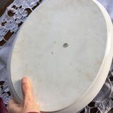 Oval porcelain dish with flower decoration