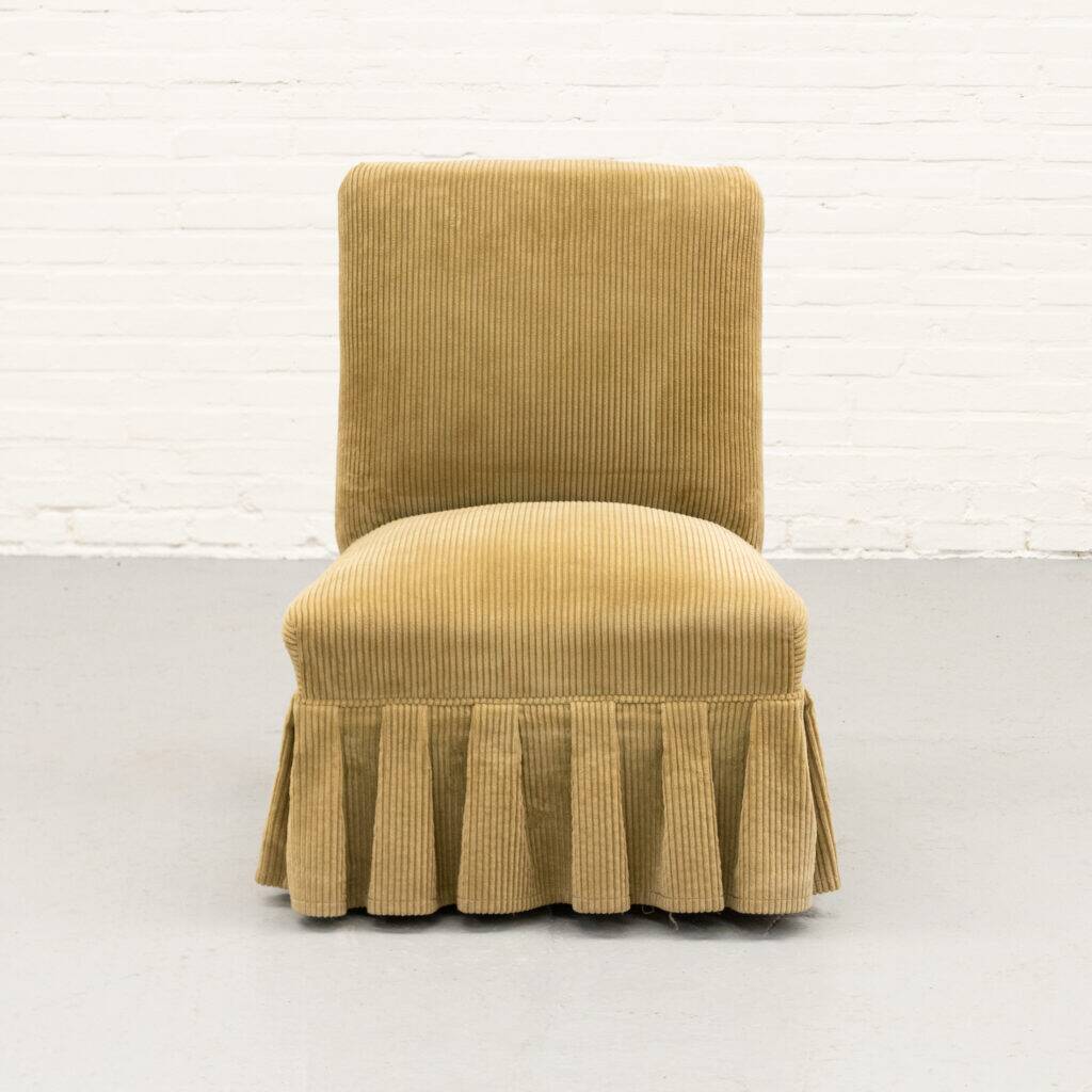 Beige corduroy crapaud lounge chair 1960s