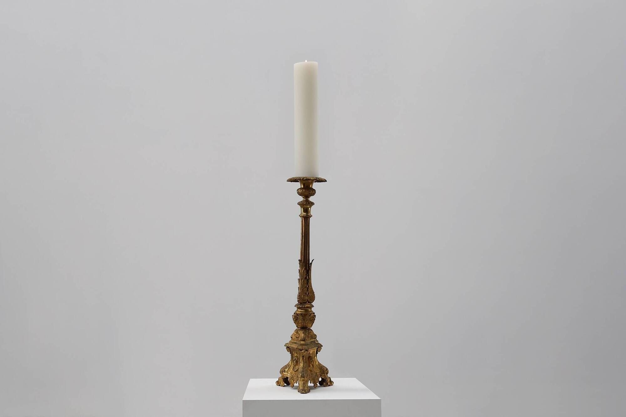 Large 18th century bronze and copper church candle holder, France