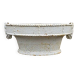 French cast iron oval jardinière planter white