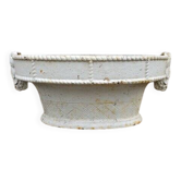 French cast iron oval jardinière planter white