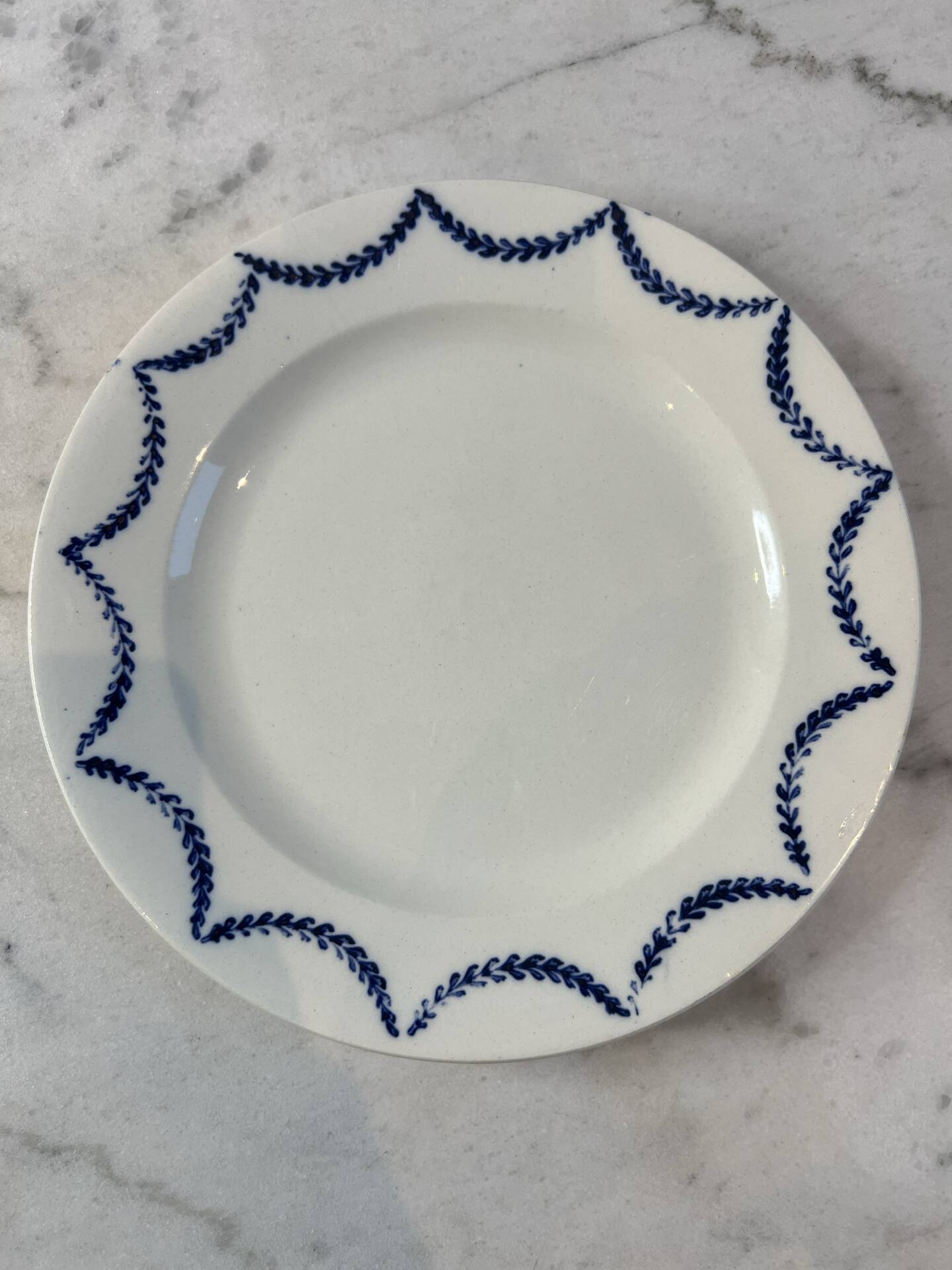 Assiette plate Salins décor bleues 24,5cm