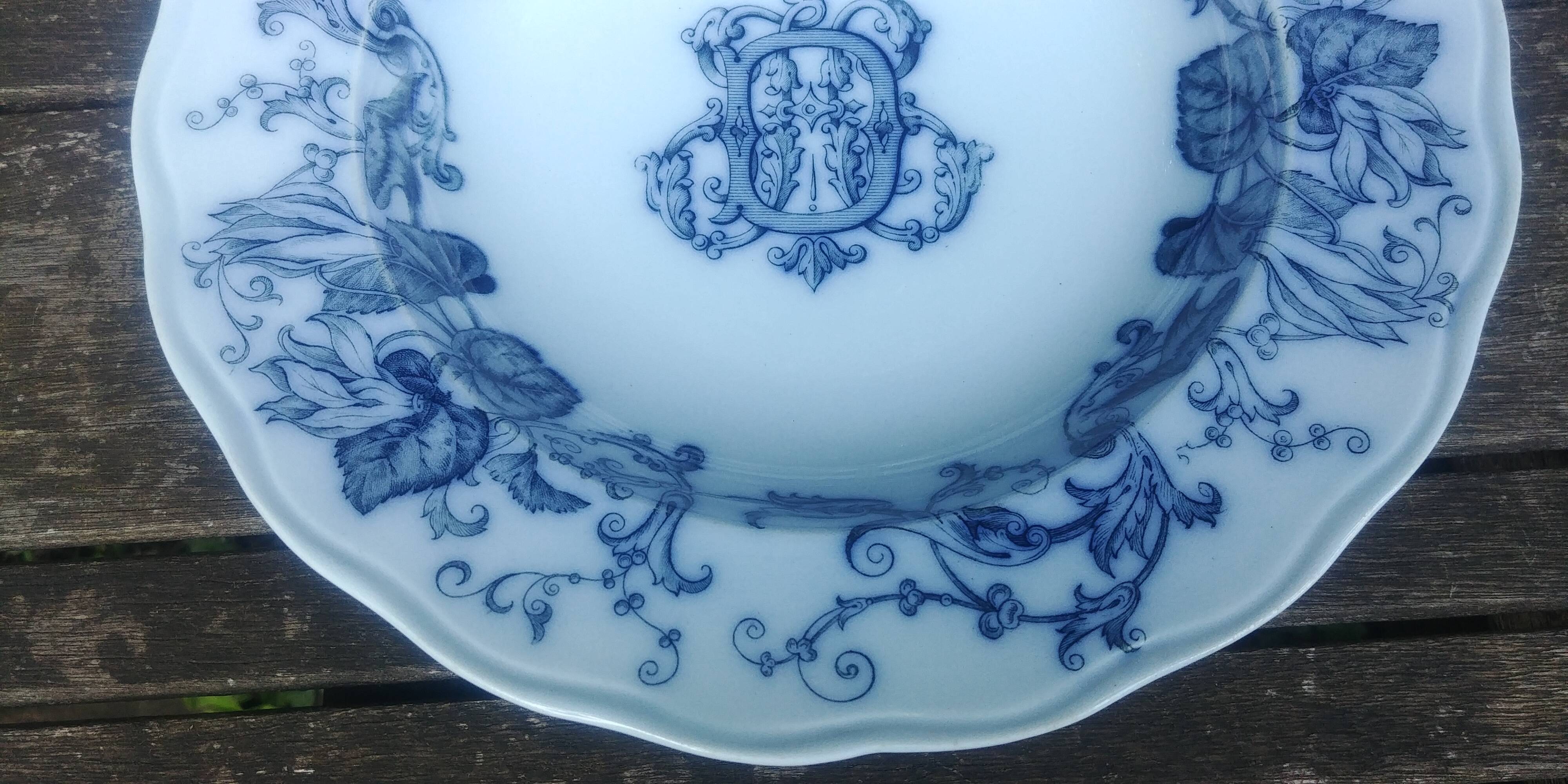 Very old BWM English porcelain plate/serving dish from Brown Westhead Moor