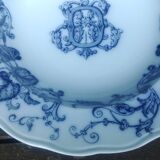 Très ancienne assiette/plat de service en porcelaine anglaise B.W.M de la maison Brown Westhead Moor
