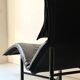 Scandinavian design chaise longue in black leather by Tord Björklund, Sweden 1970.