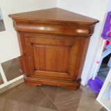 Belle encoignure-teinte merisier-Tiroir-une porte- Style Louis Philippe