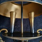 Empire bouillotte lamp wall sconces in tole and gilded bronze