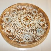 Pat and Joe Rowland Grand Plat Ceramic Scarified Sant-Vicens Perpignan 1970