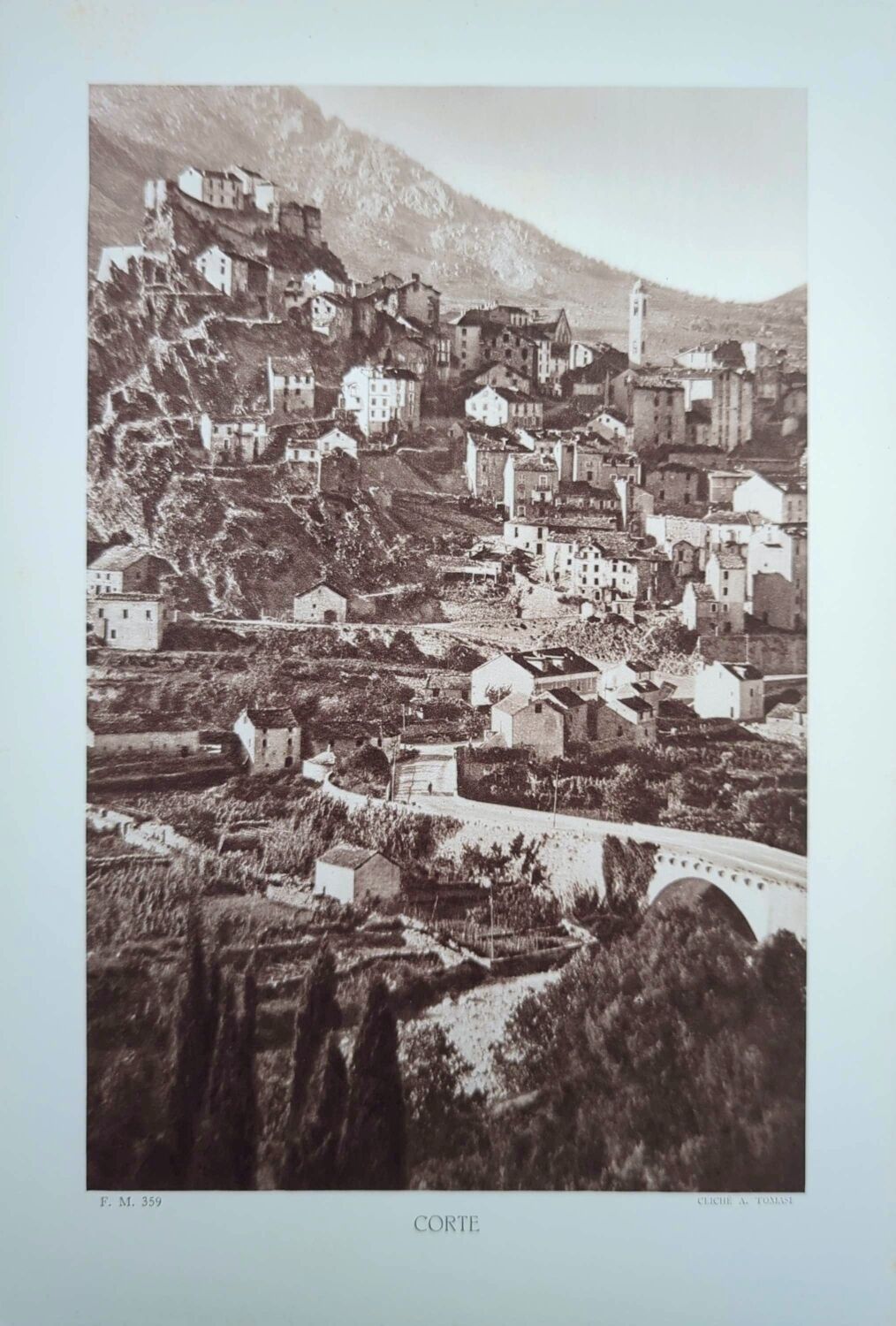 Cut, Corsica, vintage, photo board printed in 1935.