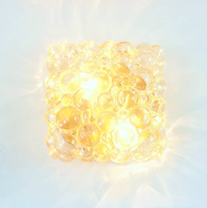 Large Amber Bubble Glass Ceiling Light by Helena Tynell for Limburg, 1960s